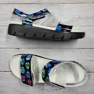 Alegria Sandals Womens 39 Black Sugar Skull Heritage Sport Platform PLA-484